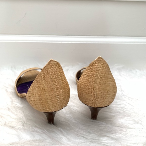 Kate Spade Eden Raffia Peep Toe Heels - Picture 7 of 9